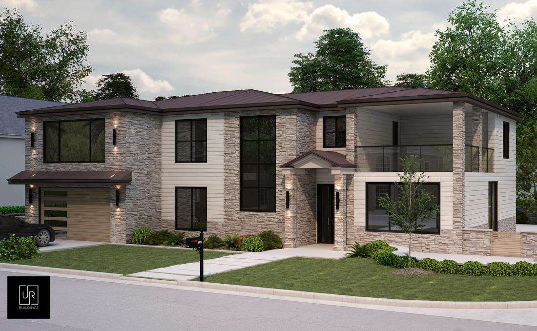 Second-story addition rendering, full street elevation