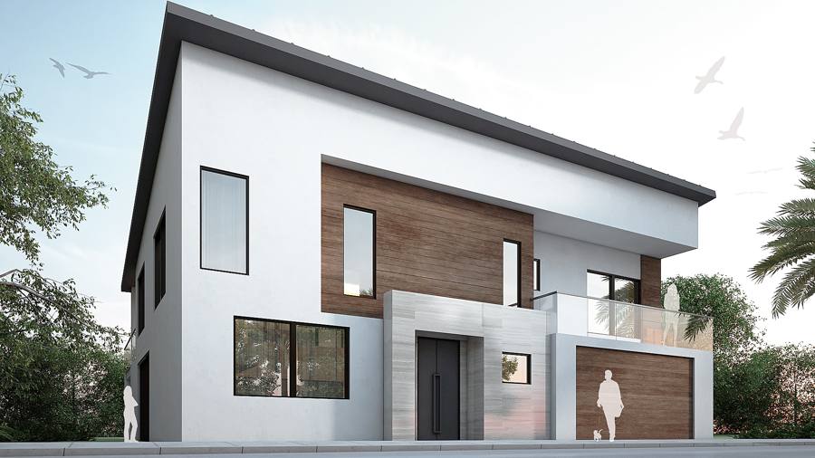 Two-story addition rendering, front view